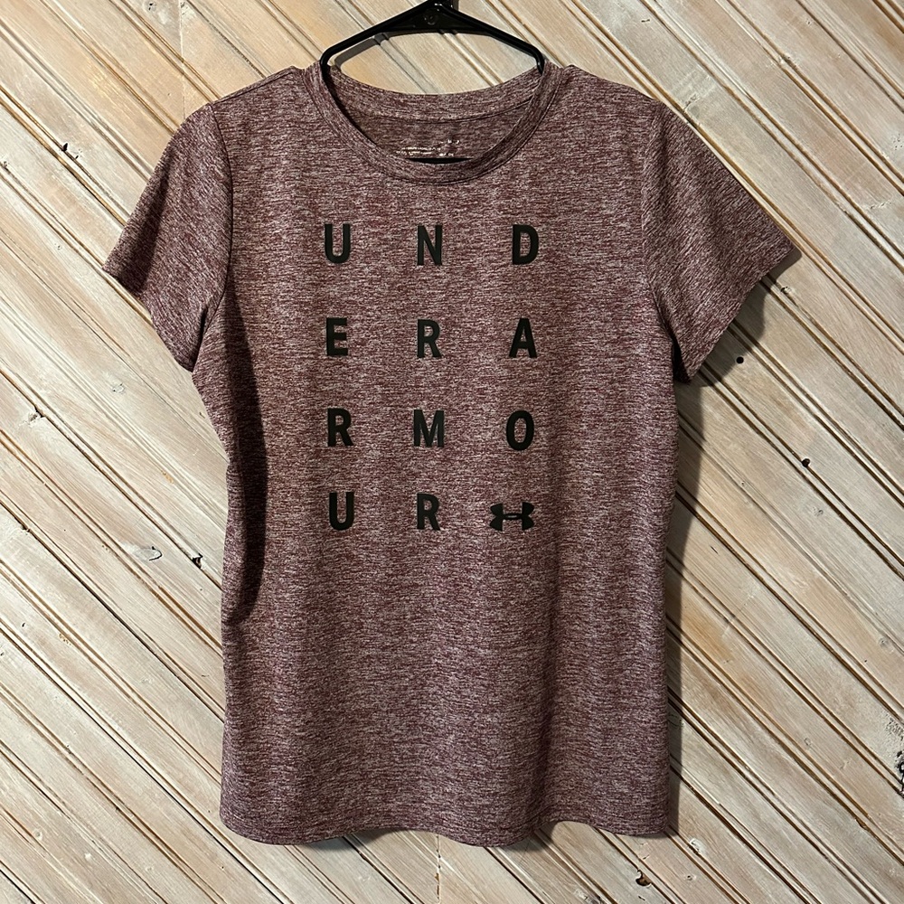 Under Armour Women's Short Sleeve Heathered Burgundy Tee